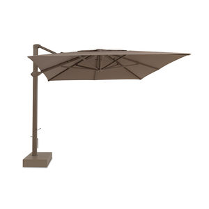abgesetzter Sonnenschirm / Aluminium / Kurbel / mit integrierter Beleuchtung
