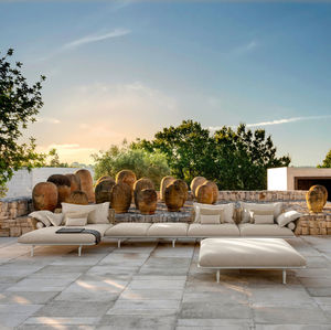Gartenbank / modern / Aluminium / Stoff
