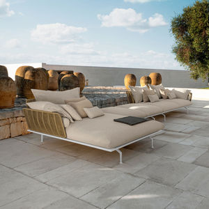 Gartenbank / modern / Aluminium / Stoff