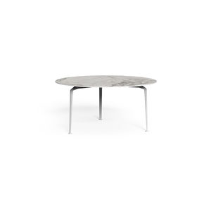 moderner Esstisch / Feinsteinzeug / mit Fußgestell aus Aluminium / rechteckig