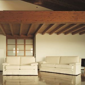 Bettsofa / klassisch / Stoff / Leder