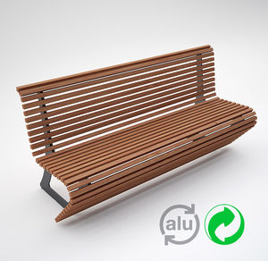 Parkbank / modern / Aluminium / gestrichenes Metall