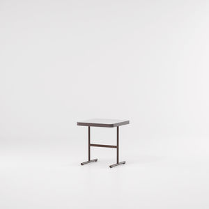 moderner Beistelltisch / aus Teakholz / Aluminium / rechteckig