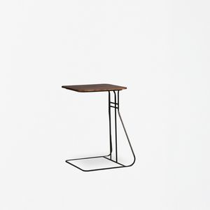 moderner Beistelltisch / Holz / Metall / Marmor