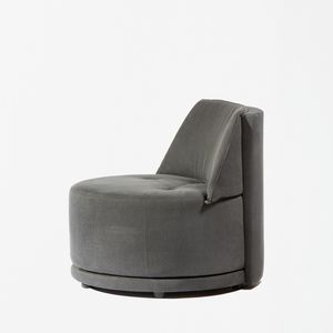 moderner Kaminsessel / Stoff / Leder / drehbar
