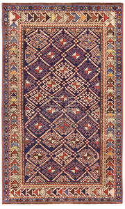 traditioneller Teppich / Geometrische Motive / Wolle / rechteckig