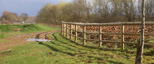 Gartenzaun / mit Stangen / Holz