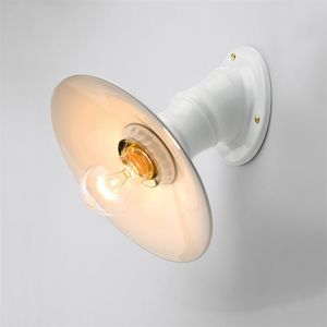 klassische Wandleuchte / Stahlblech / Keramik / Halogen