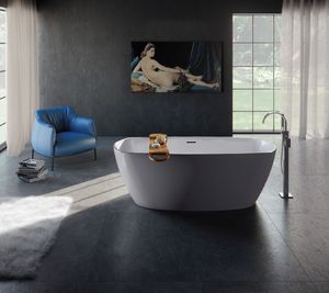 freistehende Badewanne / oval / Mineralwerkstoff