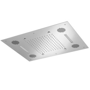 Duschkopf für Deckeneinbau / rechteckig / Chromotherapie / Regenstrahl