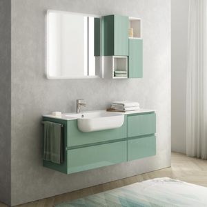 hängender Waschtisch-Unterschrank / Holz / aus Harz / modern