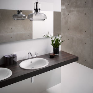 Einbauwaschbecken / oval / Keramik / modern