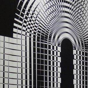 moderne Tapete / Geometrische Motive / 3-D Effekt / weiß