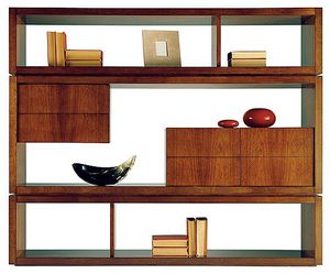 Modulregal / hoch / modern / aus Nussbaum