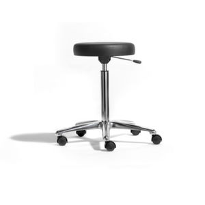 moderner Hocker / Leder / für Schönheitssalon / mit Rollen