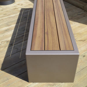 Parkbank / modern / Holz / verzinkter Stahl