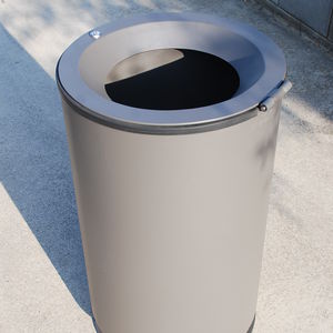 Park-Abfallbehälter / verzinkter Stahl / COR-TEN®-Stahl / mit integriertem Aschenbecher