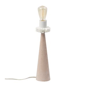 Tischlampe / Vintage / Aluminium / Holz