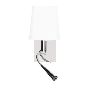 moderne Wandleuchte / Chromstahl / Stoff / LED