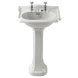 freistehendes Waschbecken / oval / Porzellan / klassisch