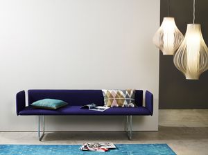 moderne Polsterbank / Leder / mit Rückenlehne / violett