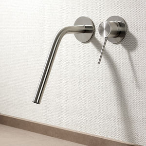 Einhebelmischer für Waschtisch / wandmontiert / Edelstahl / Badezimmer