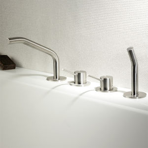 Badewannen-Einhebelmischer / Edelstahl / für Badezimmer / 4-Loch