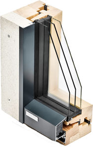 Flügelfenster / Holz / Metall / 3-Fach-Verglasung