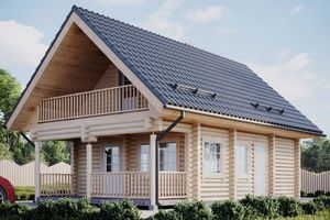 Haus aus Massivholz-Block 1