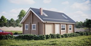 Haus aus Massivholz-Block 1