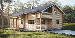 Haus aus Massivholz-Block 1