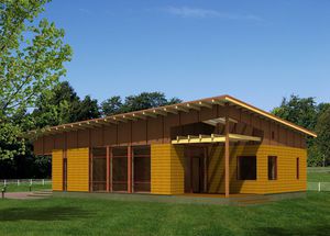 Haus aus Massivholz-Block 1