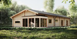 Haus aus Massivholz-Block 1