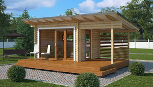 Massivholz-Gartenhaus