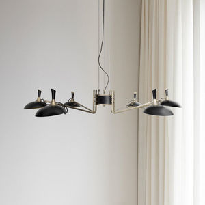 moderner Lüster / Aluminium / Messing / Halogen
