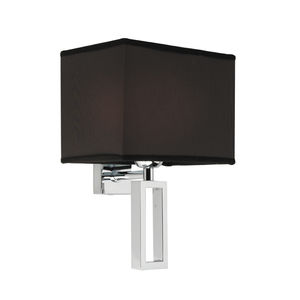 moderne Wandleuchte / verchromtes Metall / Textil / LED