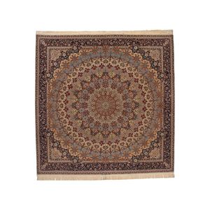 Orient-Teppich / Blumenmotive / Wolle / Seide