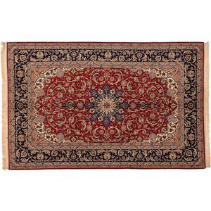 Orient-Teppich / Blumenmotive / Wolle / Seide