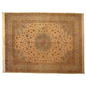 Orient-Teppich / Blumenmotive / Seide / rechteckig