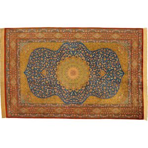 Orient-Teppich / Blumenmotive / Seide / rechteckig