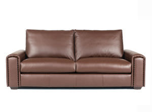 modernes Sofa / Leder / 3 Plätze / braun