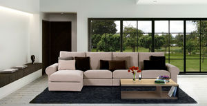 Ecksofa / klassisch / Leder / 4 Plätze