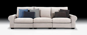 klassisches Sofa / Stoff / 3 Plätze / weiß