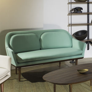 modernes Sofa / Stoff / Holz / 2 Plätze