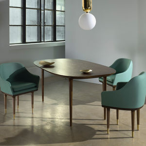 moderner Esstisch / Massivholz / Laminat / oval