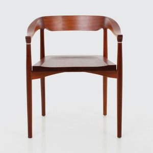 moderner Stuhl / mit Armlehnen / Holz