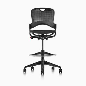 Stoff-Arbeitshocker / mit Rollen / Polster / drehbar