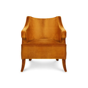 moderner Sessel / Samt / orange