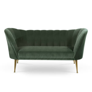 modernes Sofa / Samt / Messing / 2 Plätze