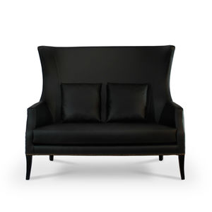 modernes Sofa / Kunstleder / 2 Plätze / mit hoher Rückenlehne